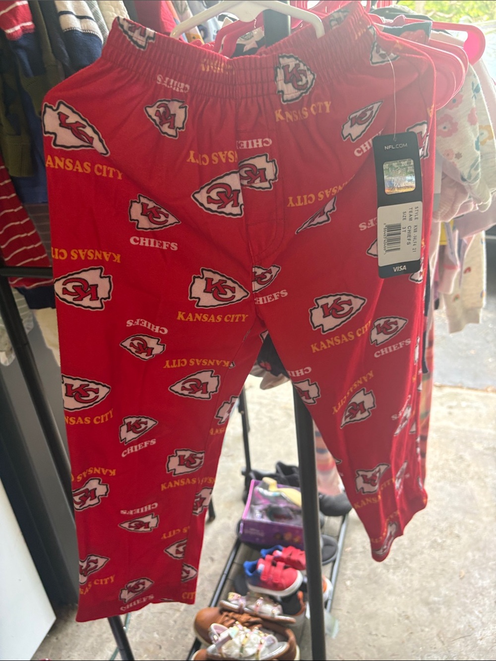 Nwt 3t NFL Kansas City Chiefs Red Logo polyester pajama pants